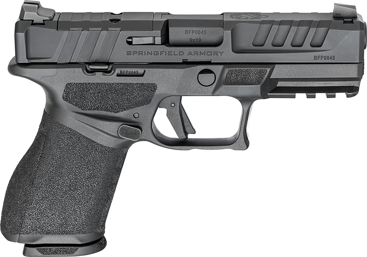 Springfield Armory EC9409B3D Compact 9mm Luger 18+1 4" Black Melonite Steel Barrel, Black Melonite Optic Ready/Serrated Steel Slide, Black Polymer Frame w/Picatinny Rail, Black Polymer Grip