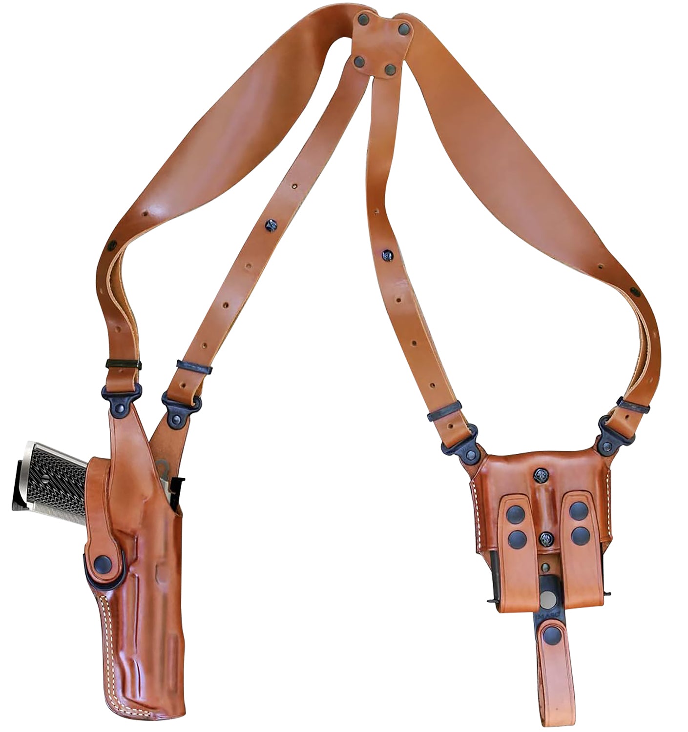 1791 Gunleather NSS2.4CBRVR Optic Ready Shoulder Vertical Brown Fits Sig P320 Right Hand