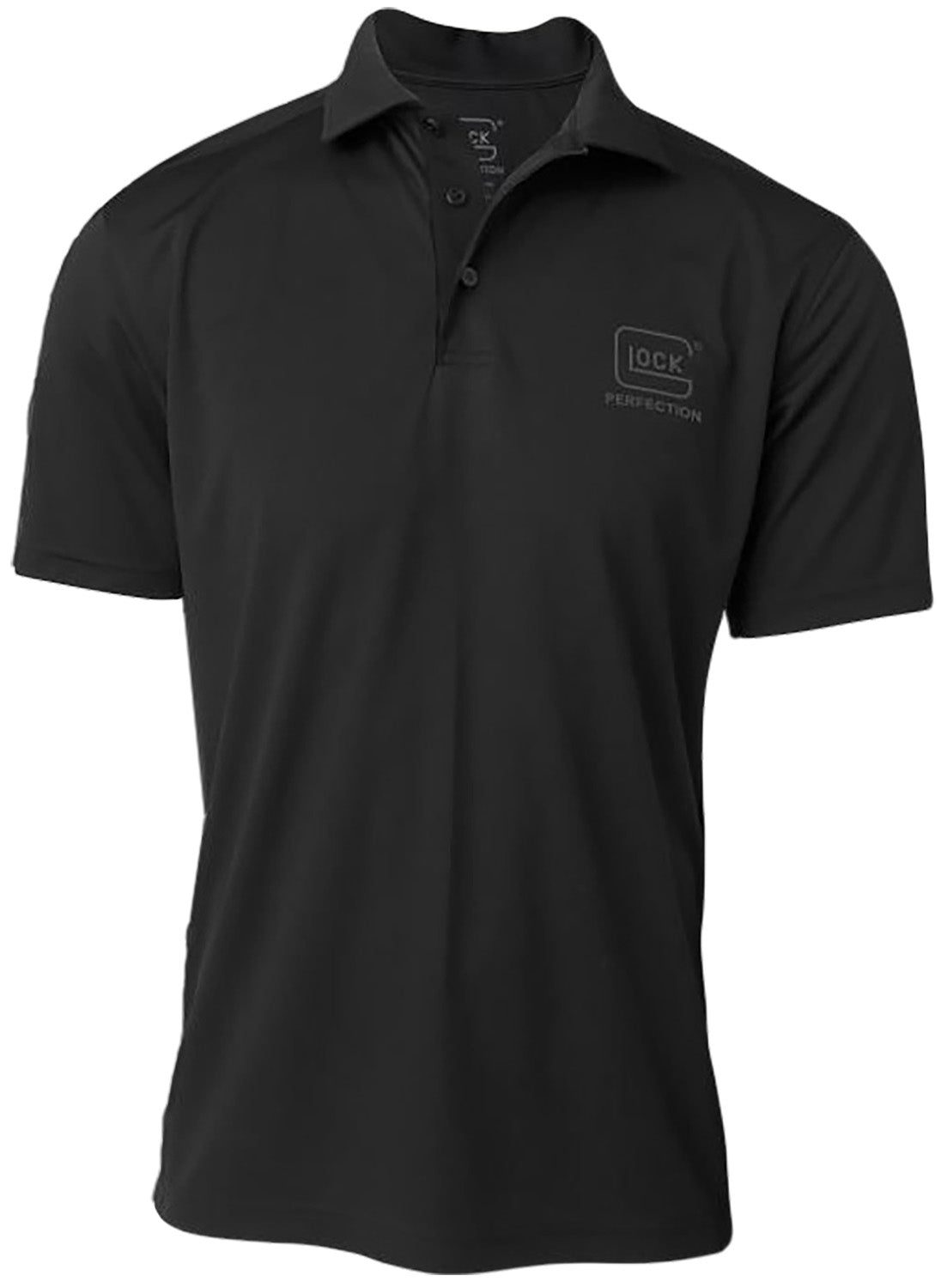 Glock AP96212 Glock Perfection Polo Black Polyester Mesh Short Sleeve Medium