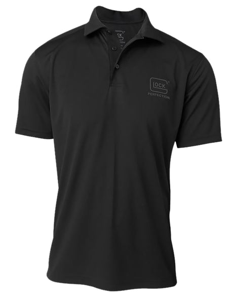 Glock AP96215 Glock Perfection Polo Black Polyester Mesh Short Sleeve 2XL