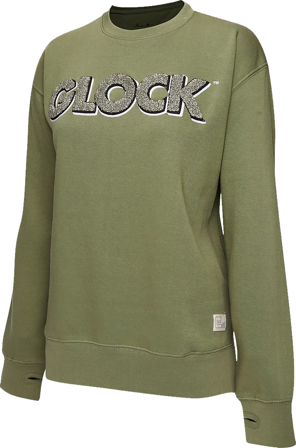 Glock AP96262 Crewneck Raglan Fleece Olive Cotton/Polyester Long Sleeve Large