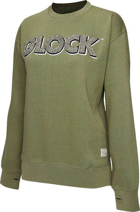 Glock AP96263 Crewneck Raglan Fleece Olive Cotton/Polyester Long Sleeve XL