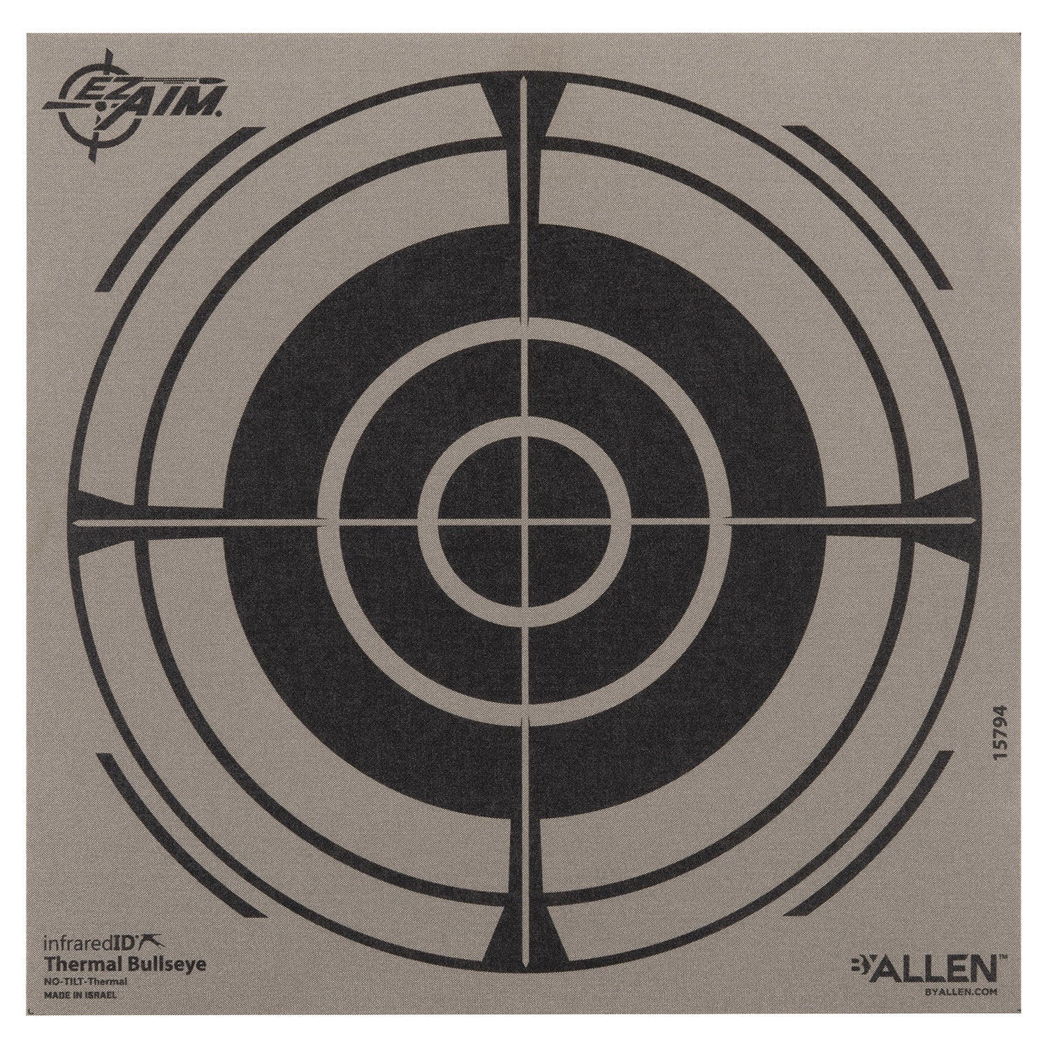 Allen 15794 Thermal Target Bullseye Hanging Paper 8" x 8" Black/Gray