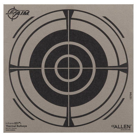 Allen 15794 Thermal Target Bullseye Hanging Paper 8" x 8" Black/Gray