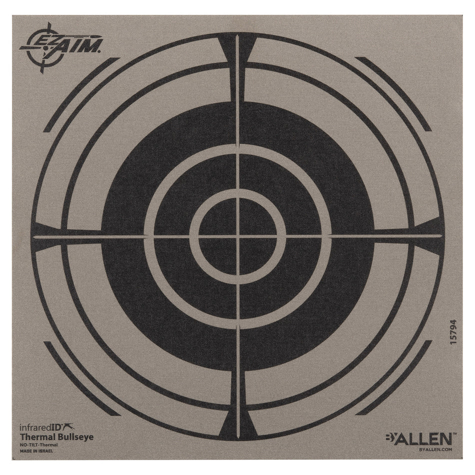 Allen 15794 Thermal Target Bullseye Hanging Paper 8" x 8" Black/Gray