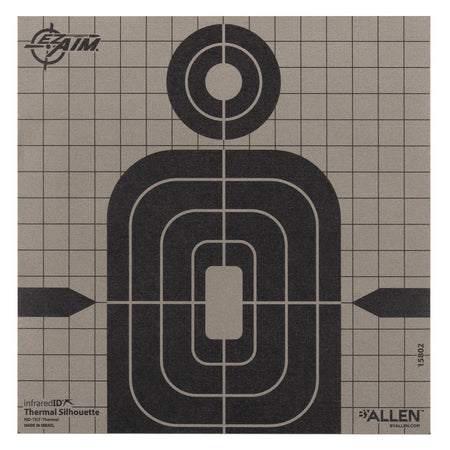 Allen 15802 Thermal Target Silhouette Hanging Paper 8" x 8" Black/Gray