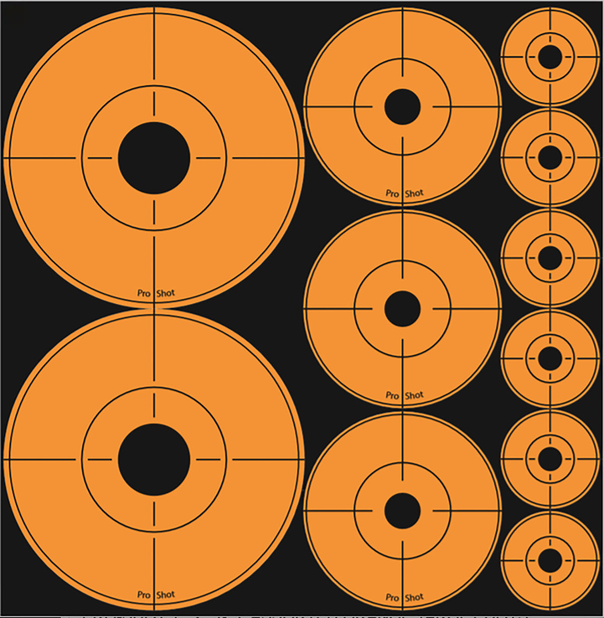 Pro-Shot ASSORTEDDOT Peel & Stick Target Dots Black/Orange 10 Pack