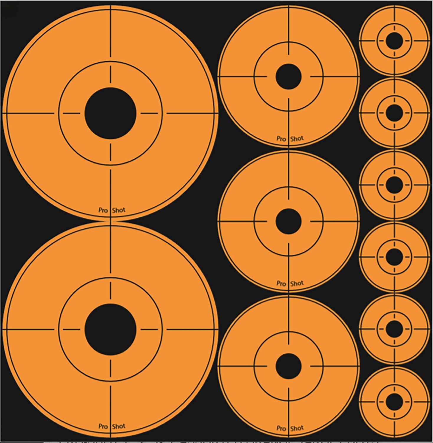 Pro-Shot ASSORTEDDOT Peel & Stick Target Dots Black/Orange 10 Pack