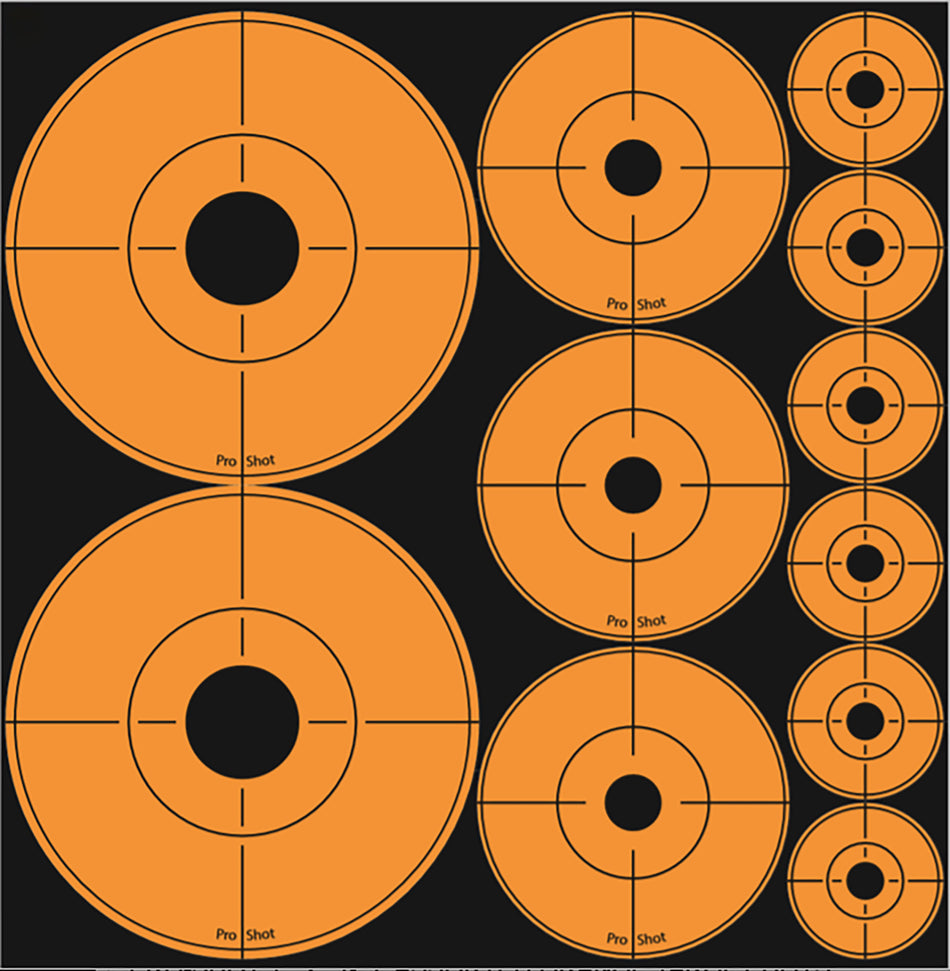 Pro-Shot ASSORTEDDOT Peel & Stick Target Dots Black/Orange 10 Pack
