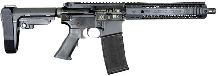 Black Rain Ordnance Spec15 300 Blackout 30+1 10.50" Black Nitride Steel Barrel, 10" M-LOK Handguard, Black Anodized Aluminum Picatinny Rail Receiver, Tactical SBA3 Brace, Black G.I. Grip