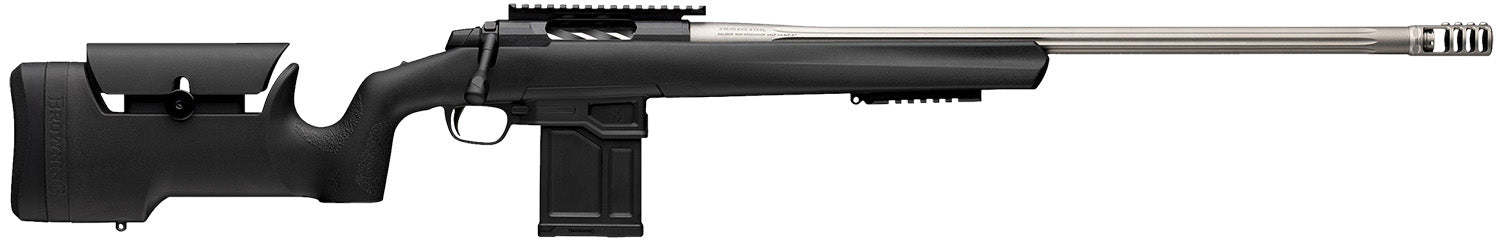 Browning 036094282 X-Bolt 2 Target Max 6.5 Creedmoor 10+1 24" Satin Gray Fluted Threaded Barrel, Matte Blued Picatinny Rail Steel Receiver, Picatinny Rail Forend, Adj Comb & LOP Black Composite Stock