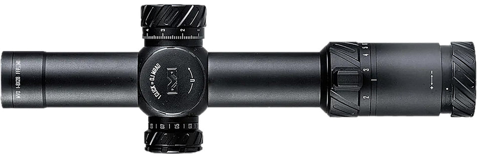 Meprolight USA 901245701 MVO Matte Black Anodized 1-8x28mm 34mm Tube, Illuminated M1 MRAD Etched Green/Red Reticle