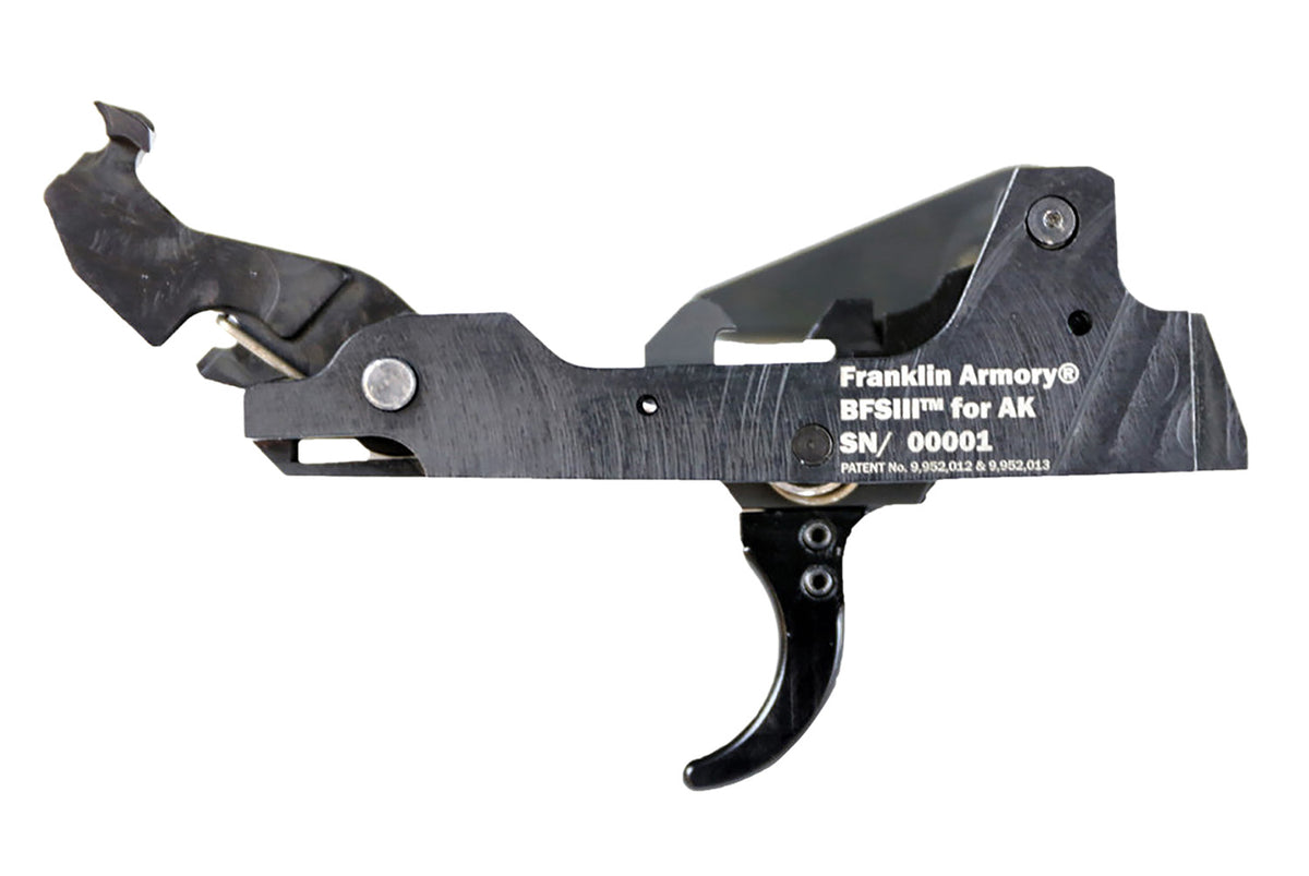 Franklin Armory 0350002BLK Binary 9mm Black Curved Trigger Fits AK Platform