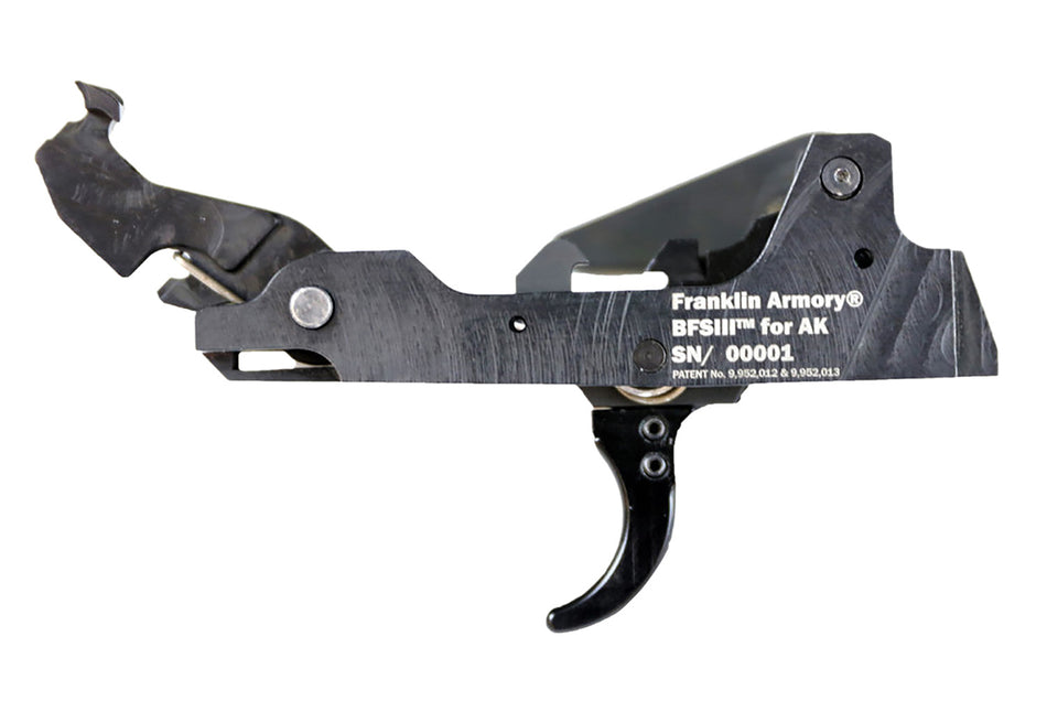 Franklin Armory 0350002BLK Binary 9mm Black Curved Trigger Fits AK Platform