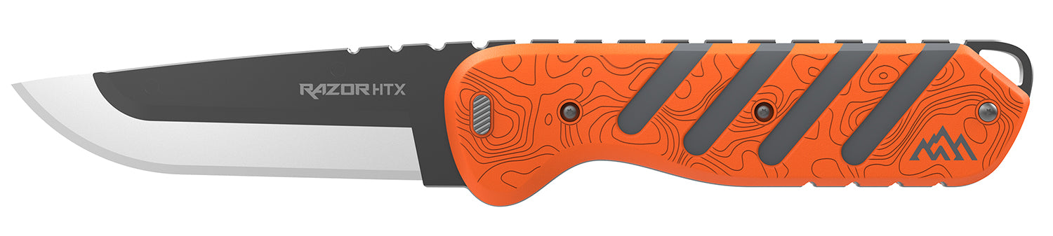 Outdoor Edge HTX35B6C Razor HTX 3.50" Folding Plain 420J2 SS Blade Orange/Gray