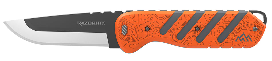 Outdoor Edge HTX35B6C Razor HTX 3.50" Folding Plain 420J2 SS Blade Orange/Gray