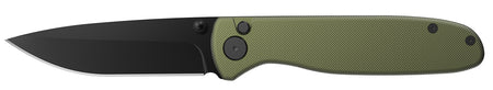 Outdoor Edge DK1C Dirk 3.25" Folding Drop Point Plain Black Oxide 8Cr13MoV SS Blade Green Anodized