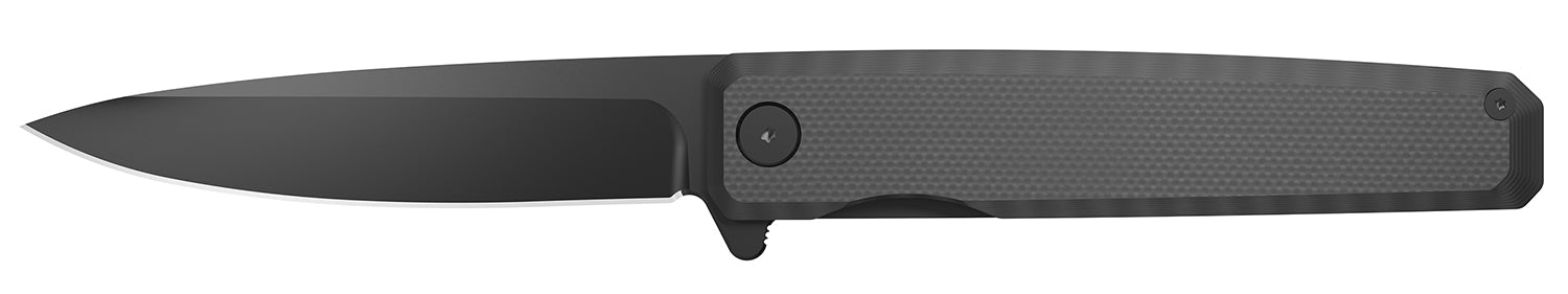 Outdoor Edge PL2C Peleus 3.10" Folding Clip Point Plain Black Oxide 8Cr13MoV SS Blade G10 Handle
