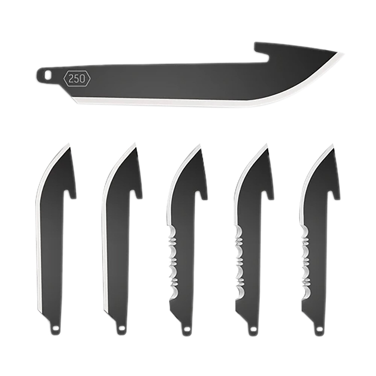 Outdoor Edge RRC25K6C 2.50" Drop Point Plain/Serrated Black Oxide 420J2 SS Blade 6 Blades