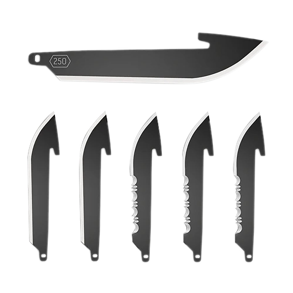 Outdoor Edge RRC25K6C 2.50" Drop Point Plain/Serrated Black Oxide 420J2 SS Blade 6 Blades