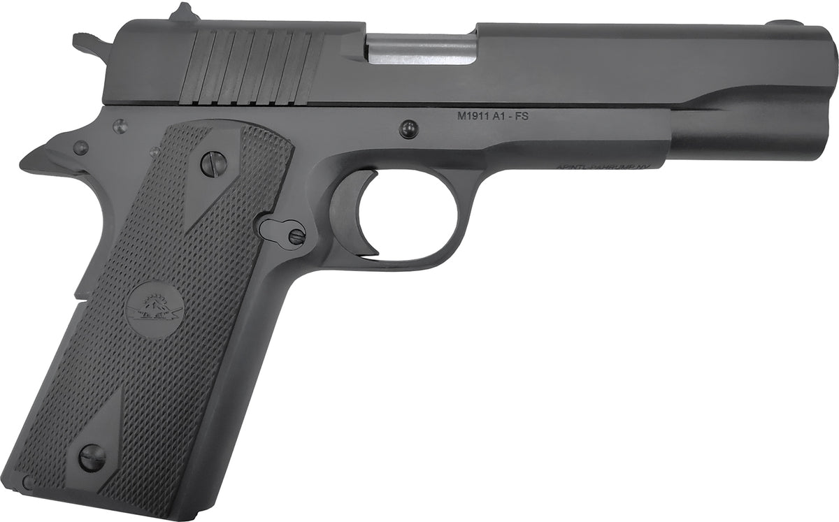 Rock Island 56867 GI Sports South Exclusive Full Size Frame 10mm Auto 8+1 5" Black Bull Barrel, Black Parkerized Serrated Steel Slide, Black Parkerized Steel Frame w/Beavertail, Black Rubber Grip