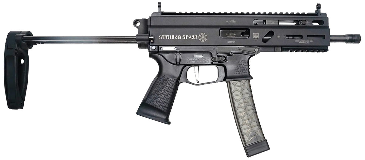 Grand Power 850003223124 Stribog SP9A3 9mm Luger 30+1 Black PDW Tailhook Brace