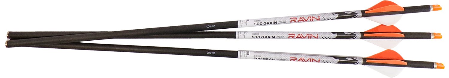 Ravin Crossbows R144 Lighted Arrows 500 Grain 100% Pure Carbon 3 Pack