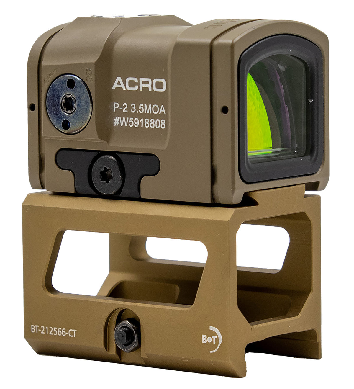 B&T Firearms AP-200777-FDE-M Aimpoint ACRO P-2 Flat Dark Earth 1x 3.5 MOA Red Dot Reticle