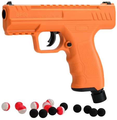 Beeman 6053 Projectile Launcher Combo Orange CO2 50 Cal, 8 Pepper Balls, 8 Steel Balls