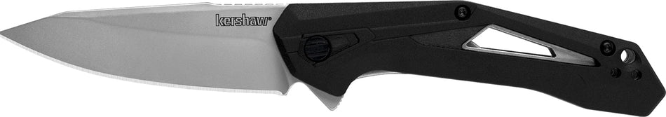Kershaw 1385 Airlock EDC 3" Folding Drop Point Plain Bead Blasted 5Cr13MoV SS Blade, Black GFN/SS Handle