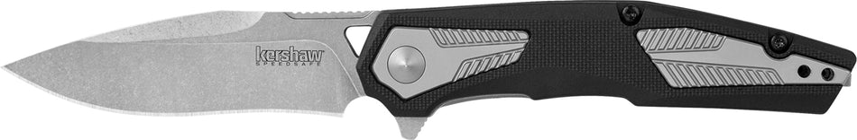 Kershaw 1390 Tremolo EDC 3.13" Folding Clip Point Plain Stonewashed 4Cr14 Blade, Black GFN/SS Handle