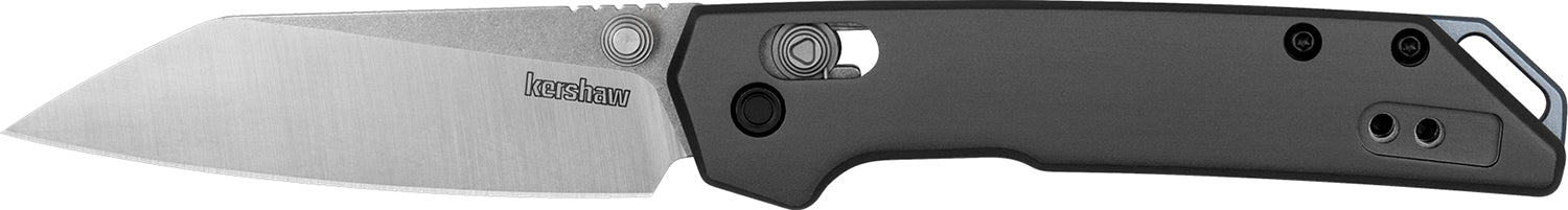 Kershaw 2051R Iridium Mini 3" Folding Reverse Tanto Plain Stonewashed D2 Steel Blade, Gray Anodized Aluminum Handle