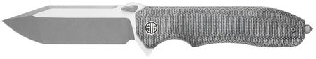 Sig Sauer Knives VA9SBT Validus 3.78" Folding Modified Tanto Plain Dark Acid Stonewash/Satin M390 Steel Blade, 4.76" Salt & Pepper Canvas Micarta Handle