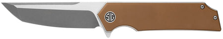 Sig Sauer Knives TS8SBRN Tsuru 3.30" Folding Tanto Plain Satin 154CM SS Blade, 4.20" Coyote Brown G10 Handle