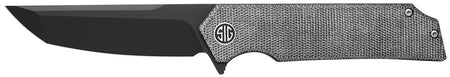 Sig Sauer Knives TS8BB Tsuru 3.30" Folding Tanto Plain Black PVD 154CM SS Blade, 4.20" Salt & Pepper Micarta Handle