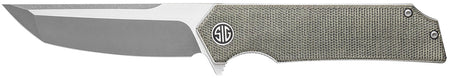 Sig Sauer Knives TS8SG Tsuru 3.30" Folding Tanto Plain Satin 154CM SS Blade, 4.20" Green Canvas Micarta Handle