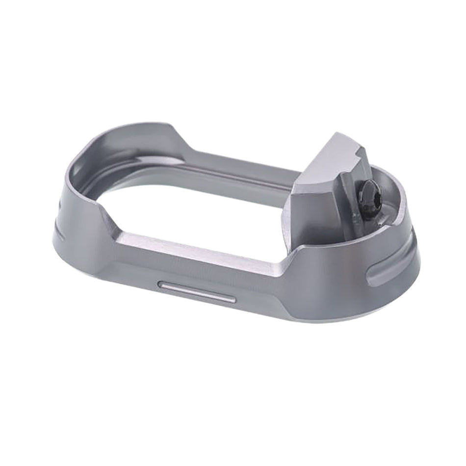 Tyrant CNC TDG19G34MWGREYBLKSCRW Magwell Fits Glock 19 Gen 3-4 Grey Aluminum