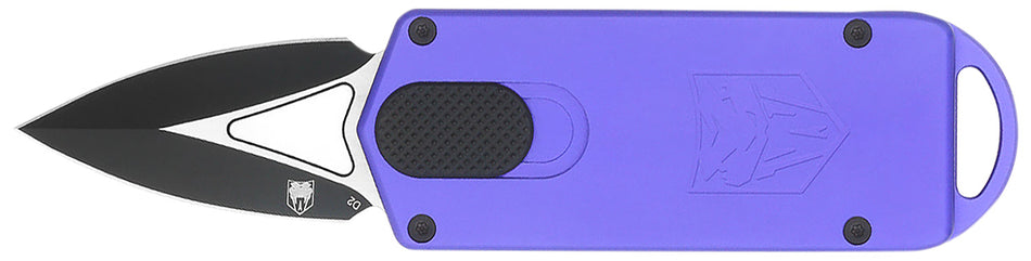 CobraTec Knives CTASPPUR ASP 1.94" OTF Dagger Plain D2 Steel Blade, 3.31" Purple Aluminum Handle