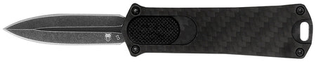 CobraTec Knives 952BLKDAGNS 952 1.75" OTF Dagger Plain Stonewashed D2 Steel Blade, 3" Black Anodized Aluminum Handle