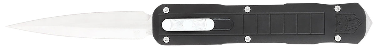 CobraTec Knives CTRPTBLKDAGNS Raptor 3.13" OTF Dagger Plain D2 Steel Blade, 4.50" Black Aluminum Handle