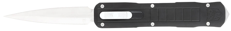 CobraTec Knives CTRPTBLKDAGNS Raptor 3.13" OTF Dagger Plain D2 Steel Blade, 4.50" Black Aluminum Handle
