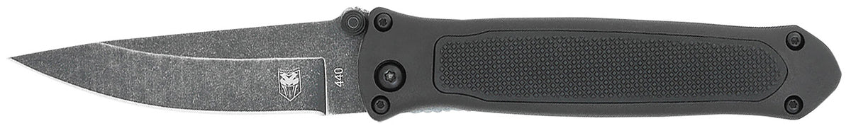 CobraTec Knives BLKHRQS Quick Strike 3.25" Folding Drop Point Plain Stonewashed 440 SS Blade, 4.50" G10 Handle