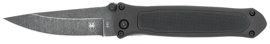 CobraTec Knives BLKHRQS Quick Strike 3.25" Folding Drop Point Plain Stonewashed 440 SS Blade, 4.50" G10 Handle