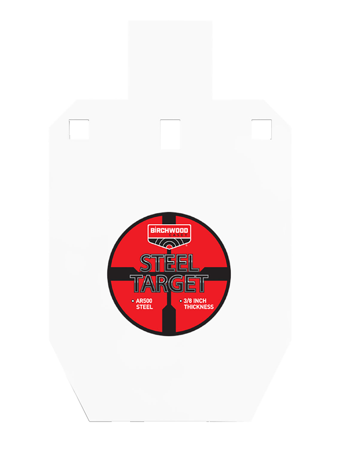 Birchwood Casey BC-47661 Pistol/Rifle Black/Red/White Steel Silhouette 0.38" Thick Hanging