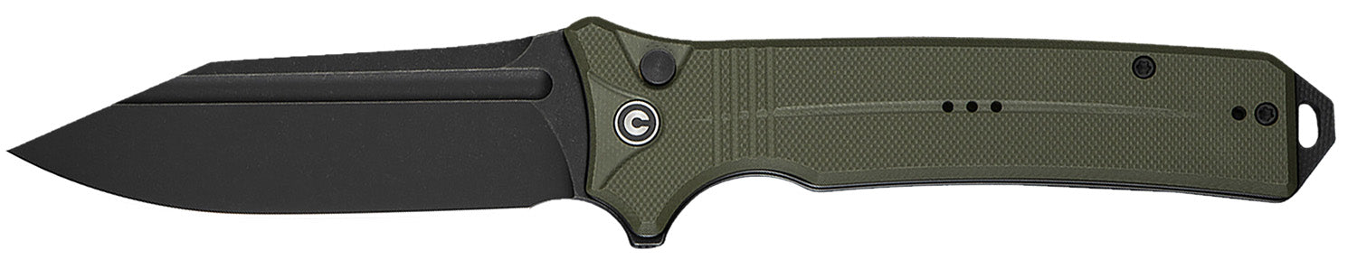 Civivi Knives C23080-3 Neurohaptic EDC 3.74" Folding Clip Point Plain Black Stonewashed Nitro-V Steel Blade, OD Green Textured G10 Handle
