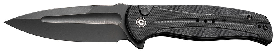 Civivi Knives C23053-1 Incindie 3.48" Folding Spear Point Plain Black Stonewashed 14C28N Steel Blade, Black Textured G10 Handle