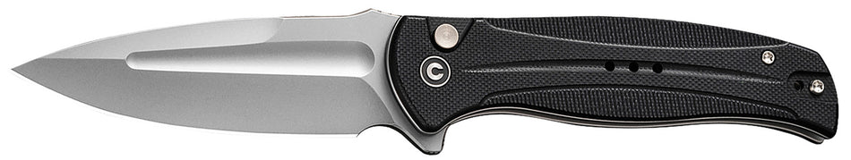 Civivi Knives C23053-3 Incindie 3.48" Folding Spear Point Plain Stonewashed 14C28N Steel Blade, Black Textured G10 Handle