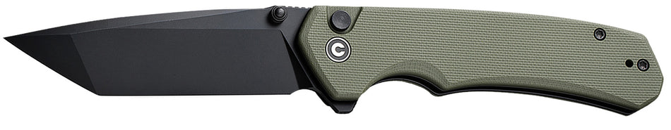 Civivi Knives C19059C-2 Brazen 3.46" Folding Plain Black D2 Steel Blade, OD Green Textured G10 Handle
