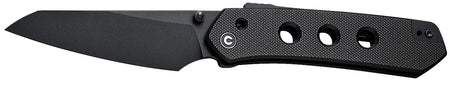 Civivi Knives C22036-1 Vision FG 3.54" Folding Tanto Plain Black Nitro-V Steel Blade, Black Textured G10 Handle