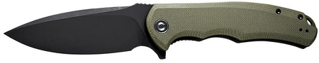 Civivi Knives C803F Praxis 3.75" Folding Plain Black Stonewashed 9Cr18MoV SS Blade, OD Green Textured G10 Handle